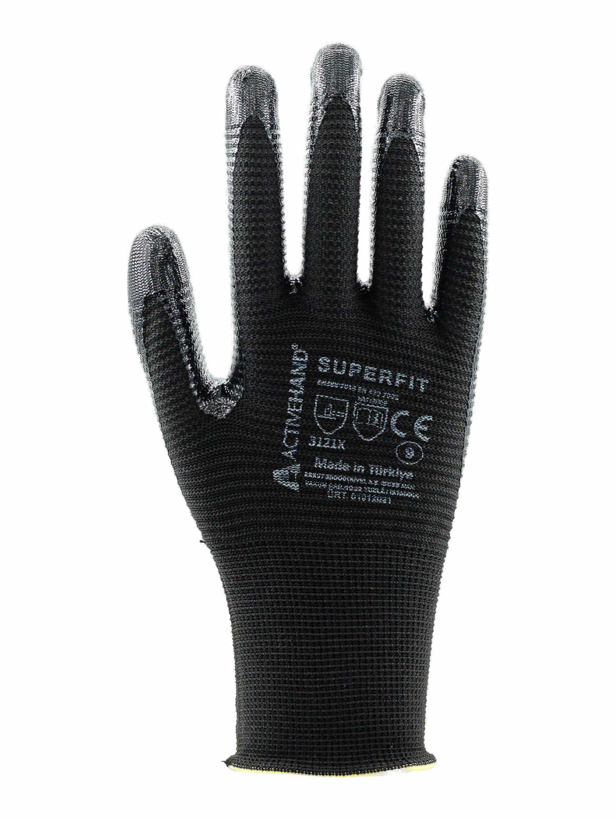 Activehand Süperfit Tırtıklı Nitril Kaplama Polyester Eldiven