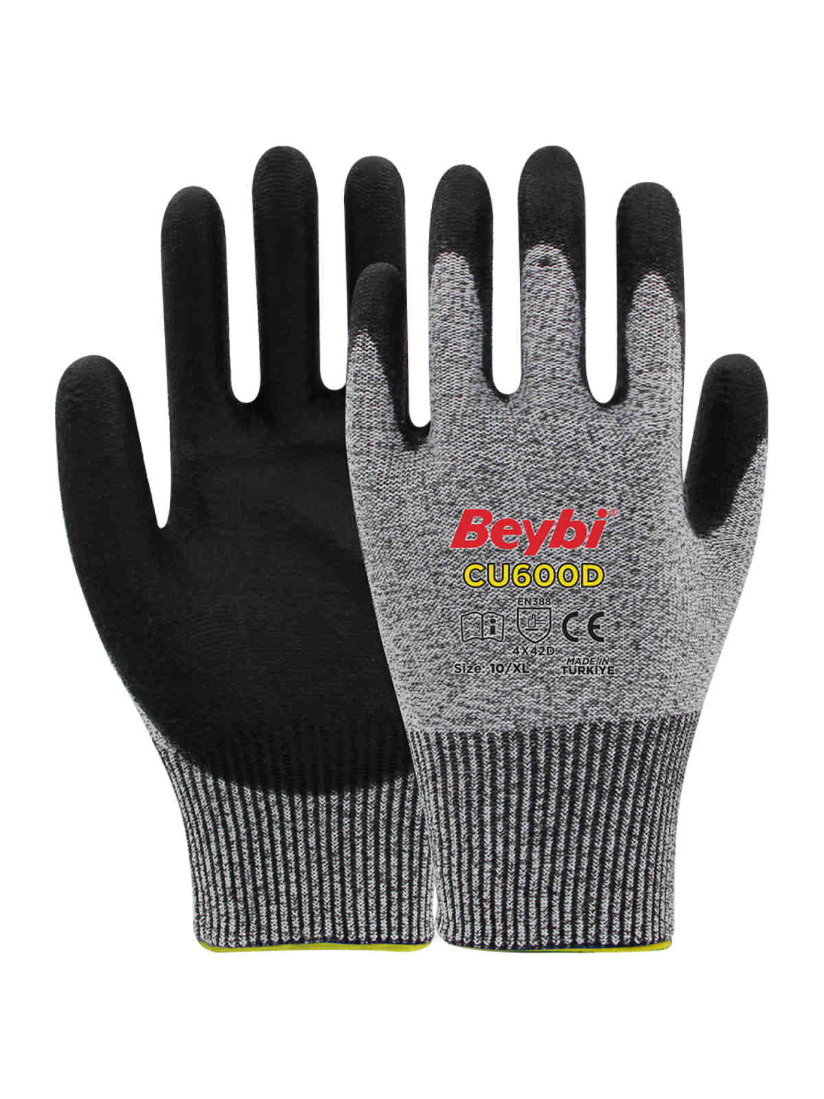 Beybi CU600D PU Kaplı Polietilen Kesilmeye Dirençli Örme Eldiven