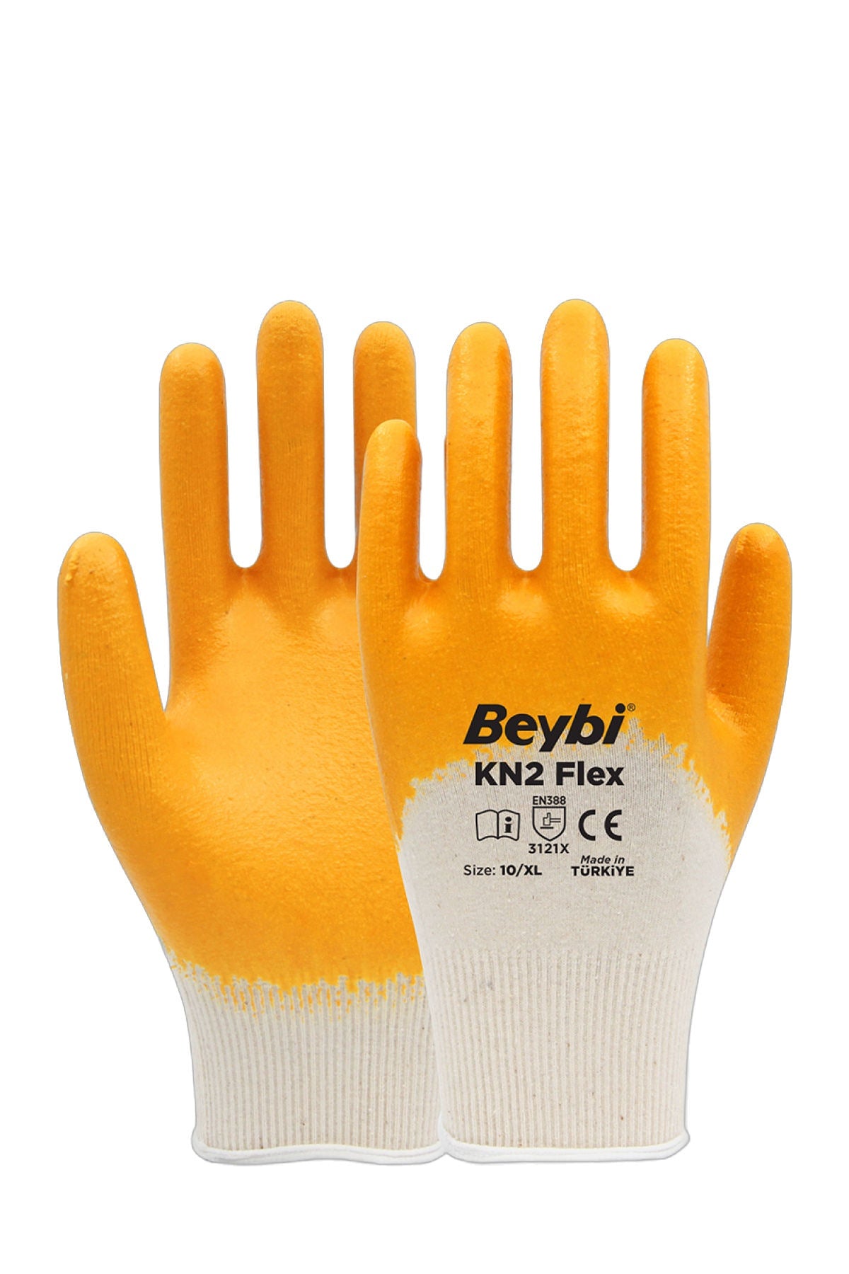 Beybi KN2 FLEX Pamuk Likralı Örme Eldiven 10" - (12 Adet/Paket)