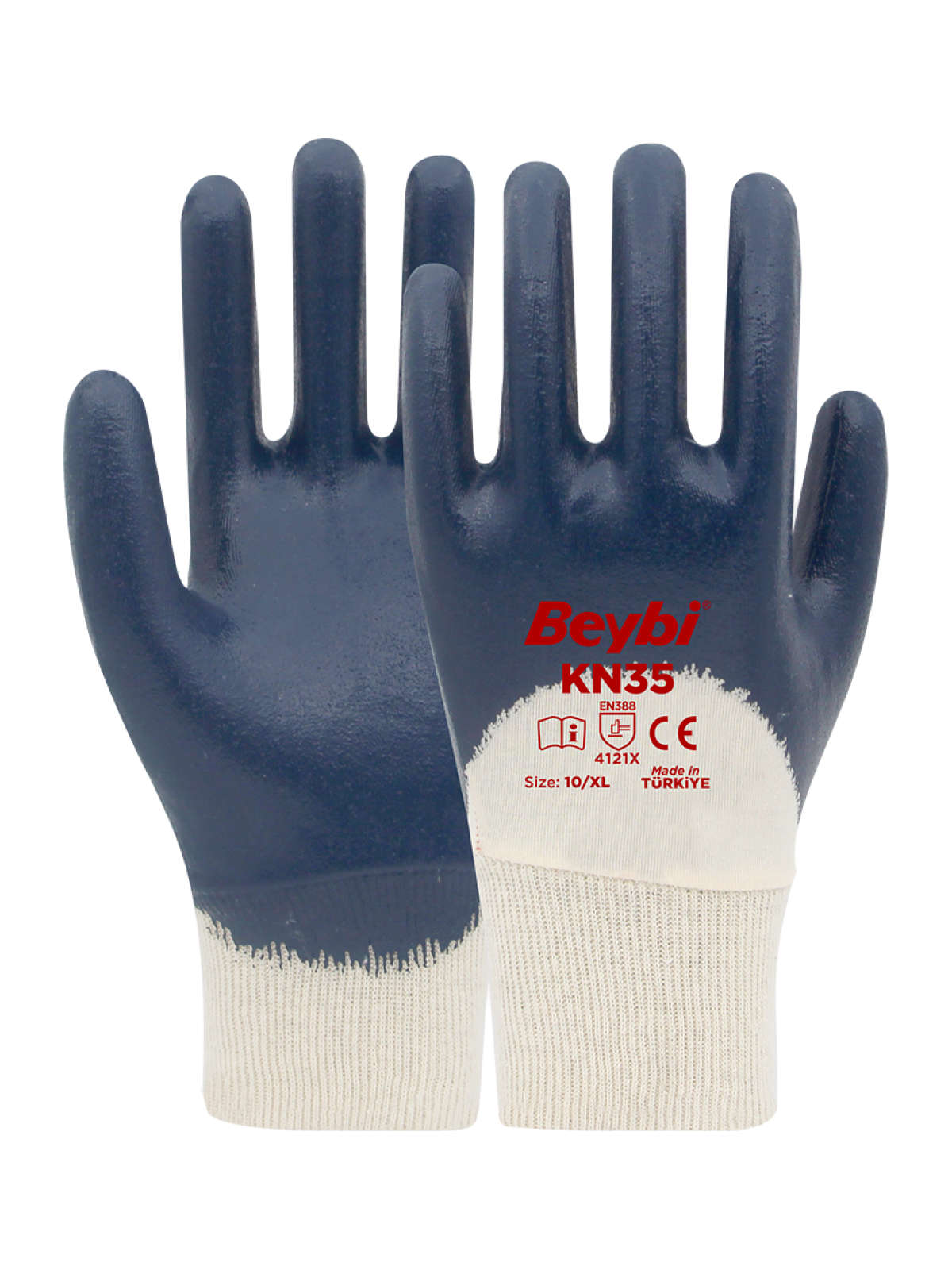 Beybi KN35 Pamuk Nitril Eldiven Lacivert