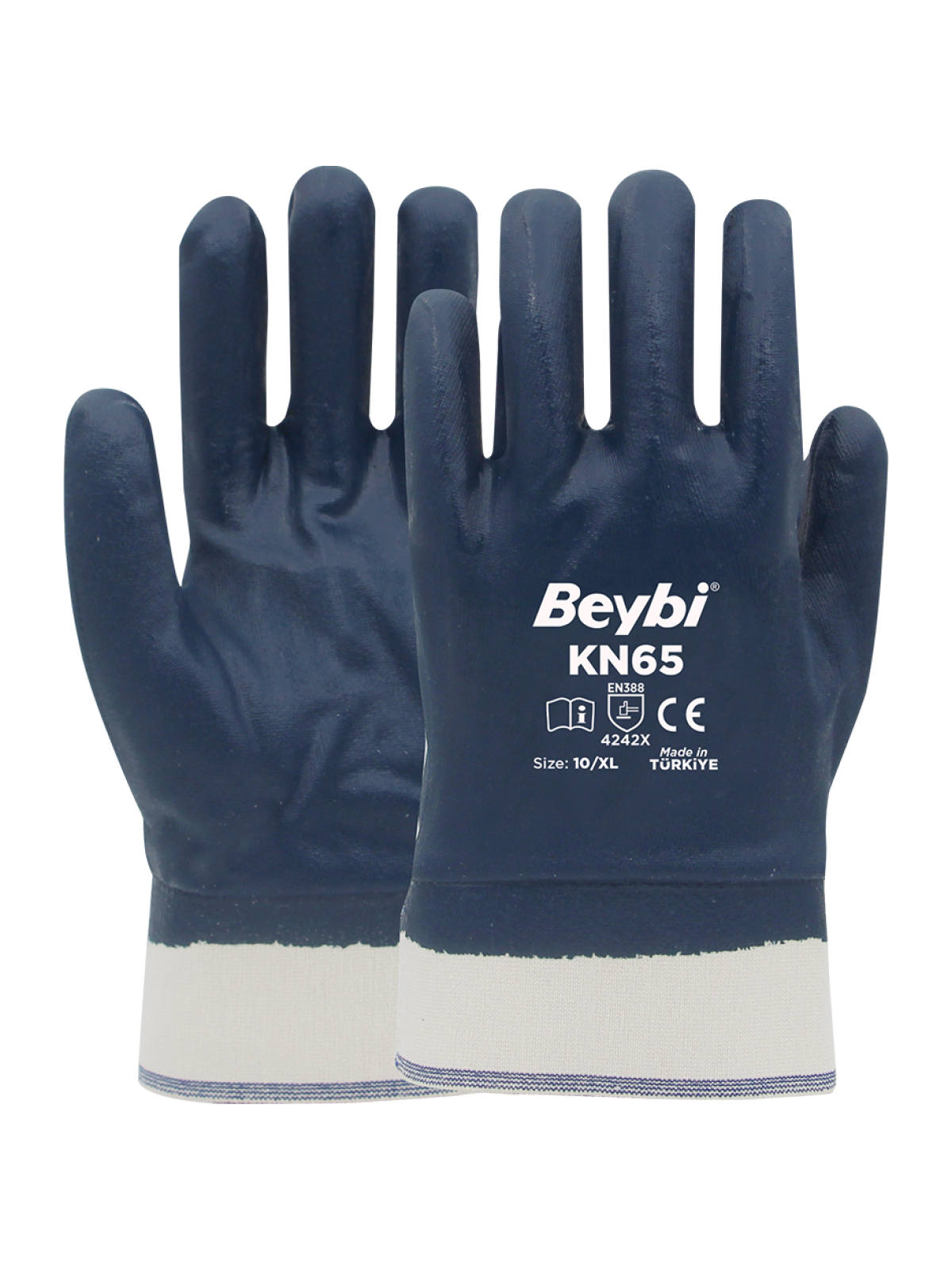 Beybi KN65 Güvenli Manşetli Pamuk Nitril Eldiven
