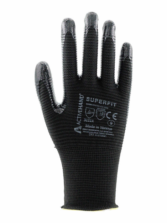 Activehand Süperfit Tırtıklı Nitril Kaplama Polyester Eldiven