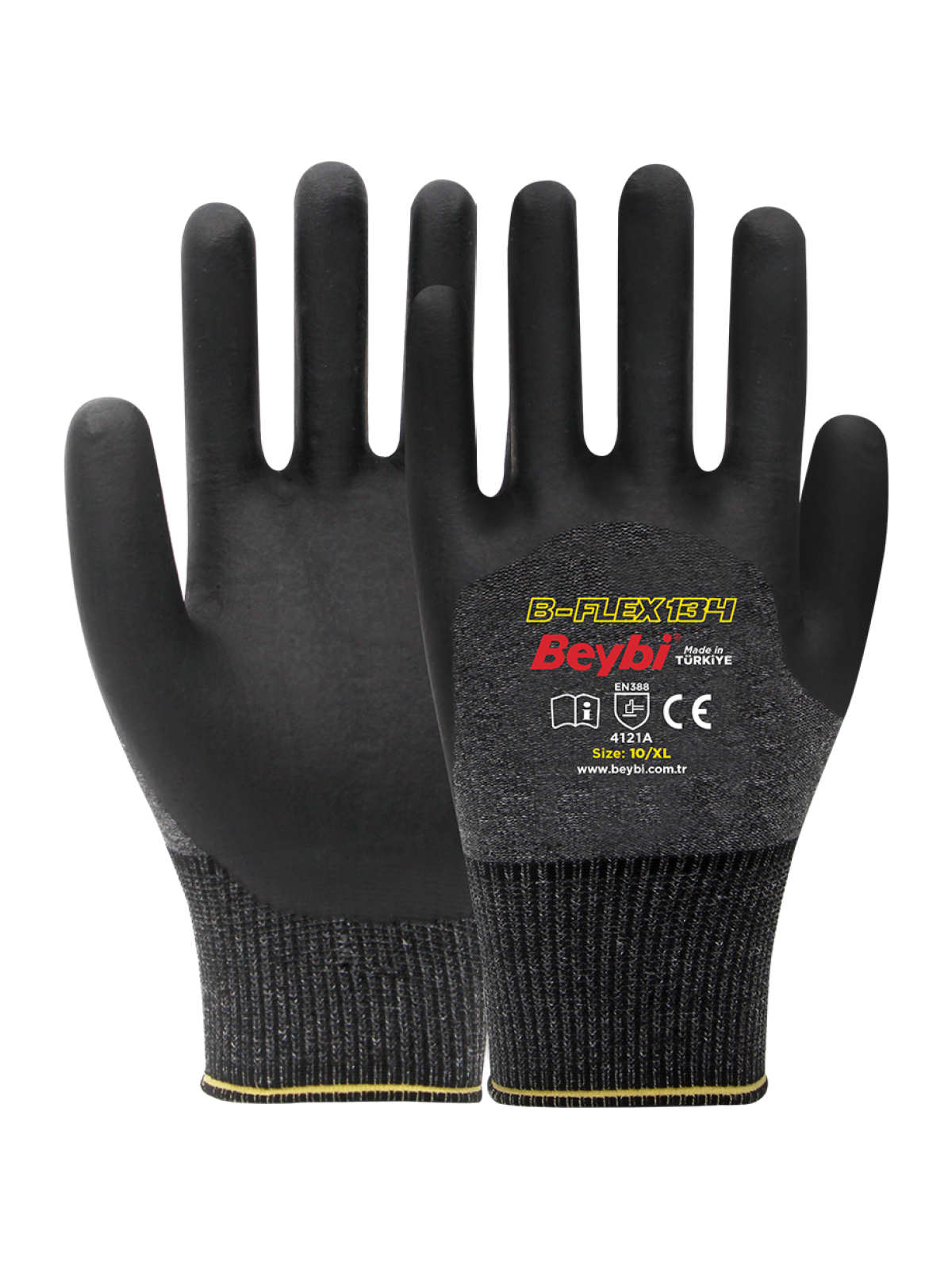 Beybi B-FLEX134 Köpük Nitril Kaplı Likralı Örme Eldiven