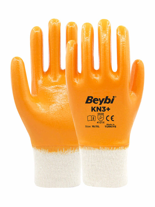 Beybi KN3 PLUS Pamuk Nitril Eldiven Sarı