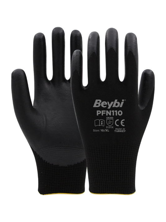Beybi PFN110 Köpük Nitril Kaplı Polyester Örme Eldiven