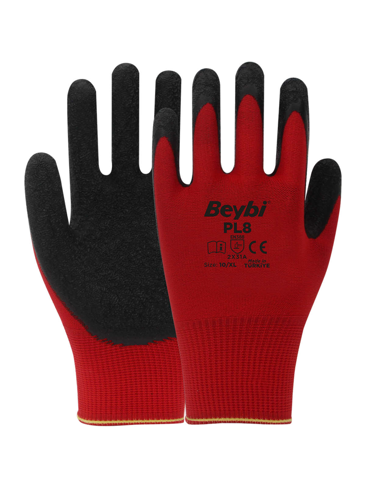Beybi PL8 Polyester Örme Lateks Eldiven