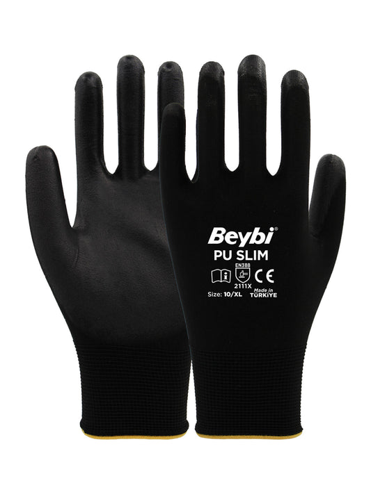 Beybi PU SLIM Poliüretan Kaplı Polyester Örme Eldiven