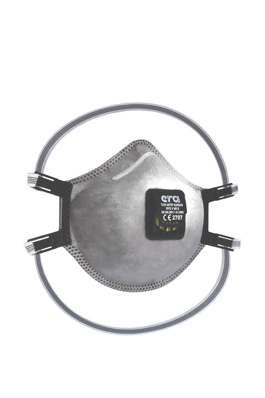 Era 7210 AC V FFP2 NR D Ventilli Aktif Karbon Toz Maskesi (10 Adet/Paket)
