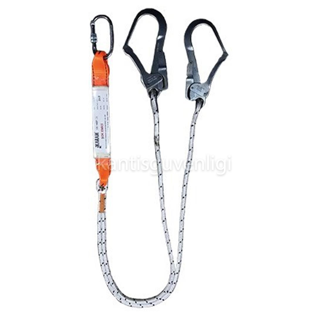 Ka 341 Çift Kol Şok Emicili Karabinali Lanyard 1.2 Metre