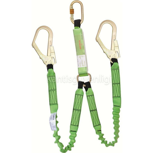 Ka 371 Çift Kol Şok Emicili Elastik Halatlı Karabinalı Lanyard 1.2 Metre