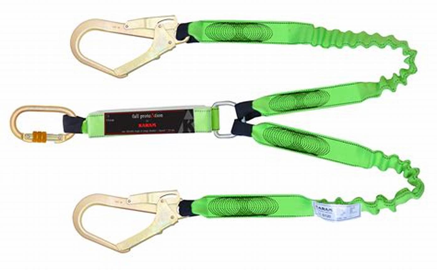 Ka 371A Çift Kol Şok Emicili Elastik Halatlı Karabinalı Lanyard 1.2 Metre