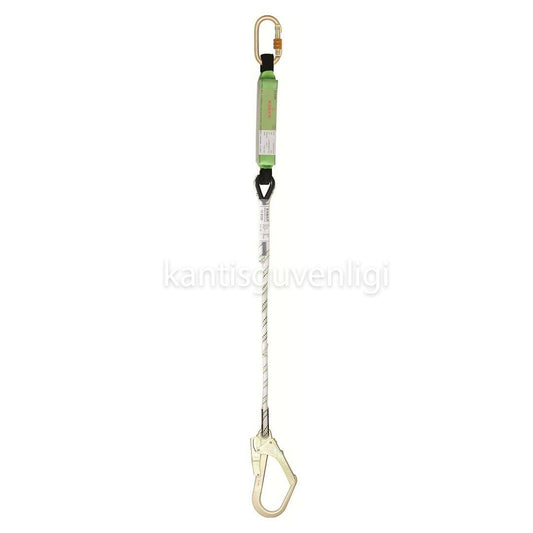 Ka388 Tek Kol Şok Emicili Statik Halatlı Karabinalı Lanyard 1.2 Metre