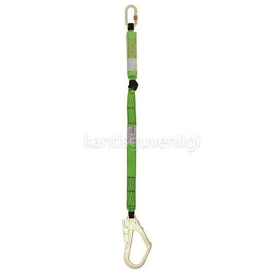 Ka398 Tek Kollu Elastik Lanyard Büyük Kancalı Karabinalı 1.2 Metre