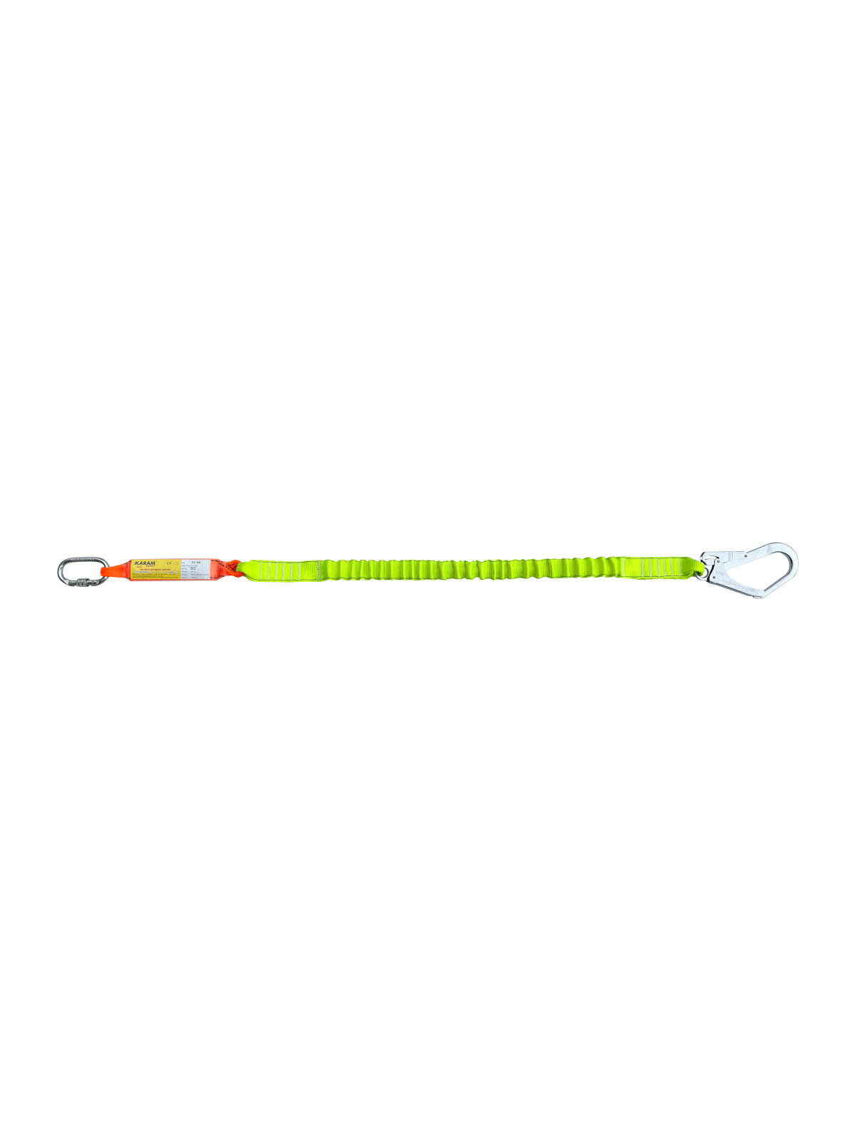 Karam KA398 Şok Emici Tek Kol Elastik Lanyard Karabinalı Büyük Kancalı