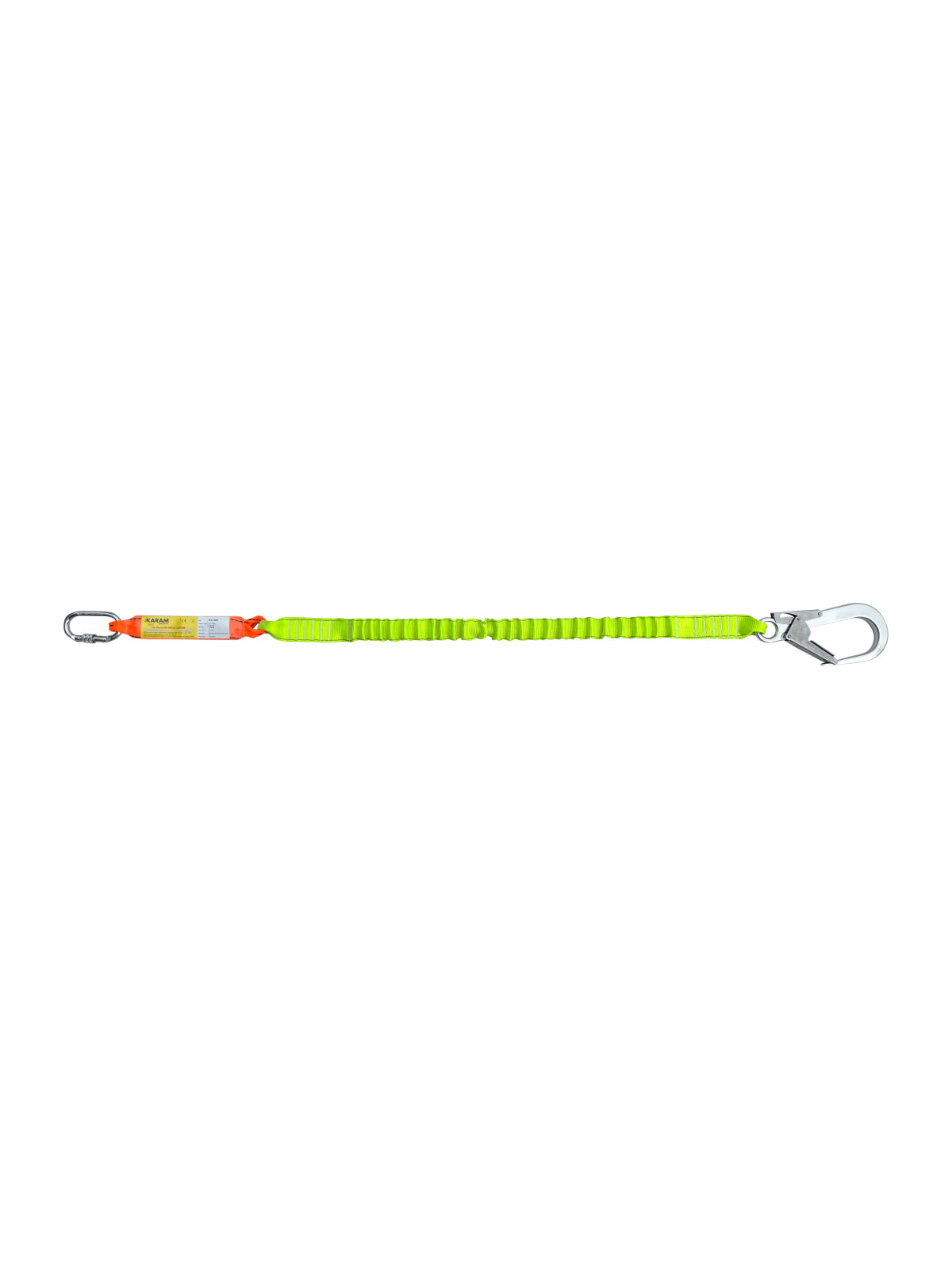 Karam KA398A Şok Emici Tek Kol Elastik Lanyard Karabinalı Alüminyum Kancalı 63'lük