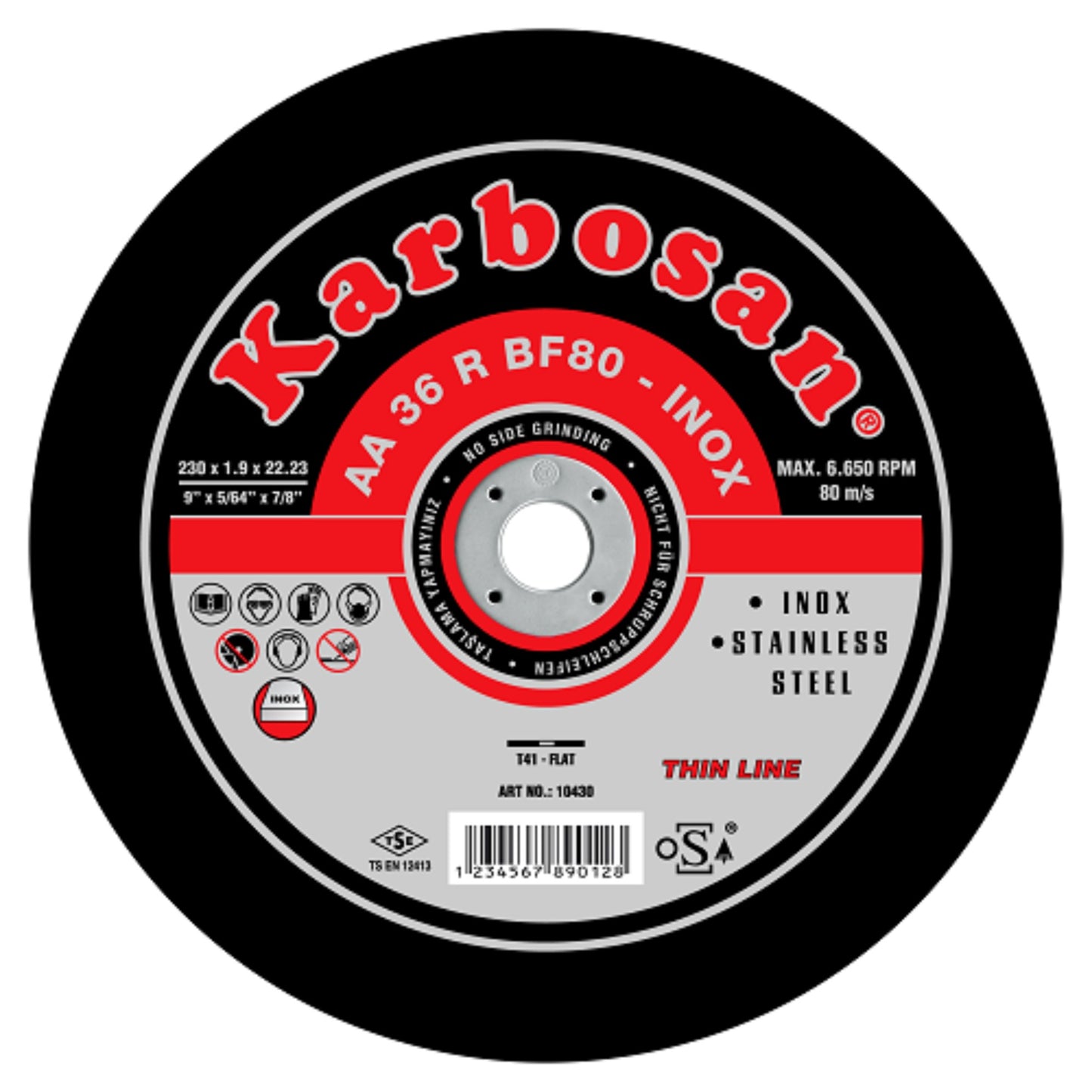 Karbosan 910430 Inox Kesme Taşı 230x1.9x22