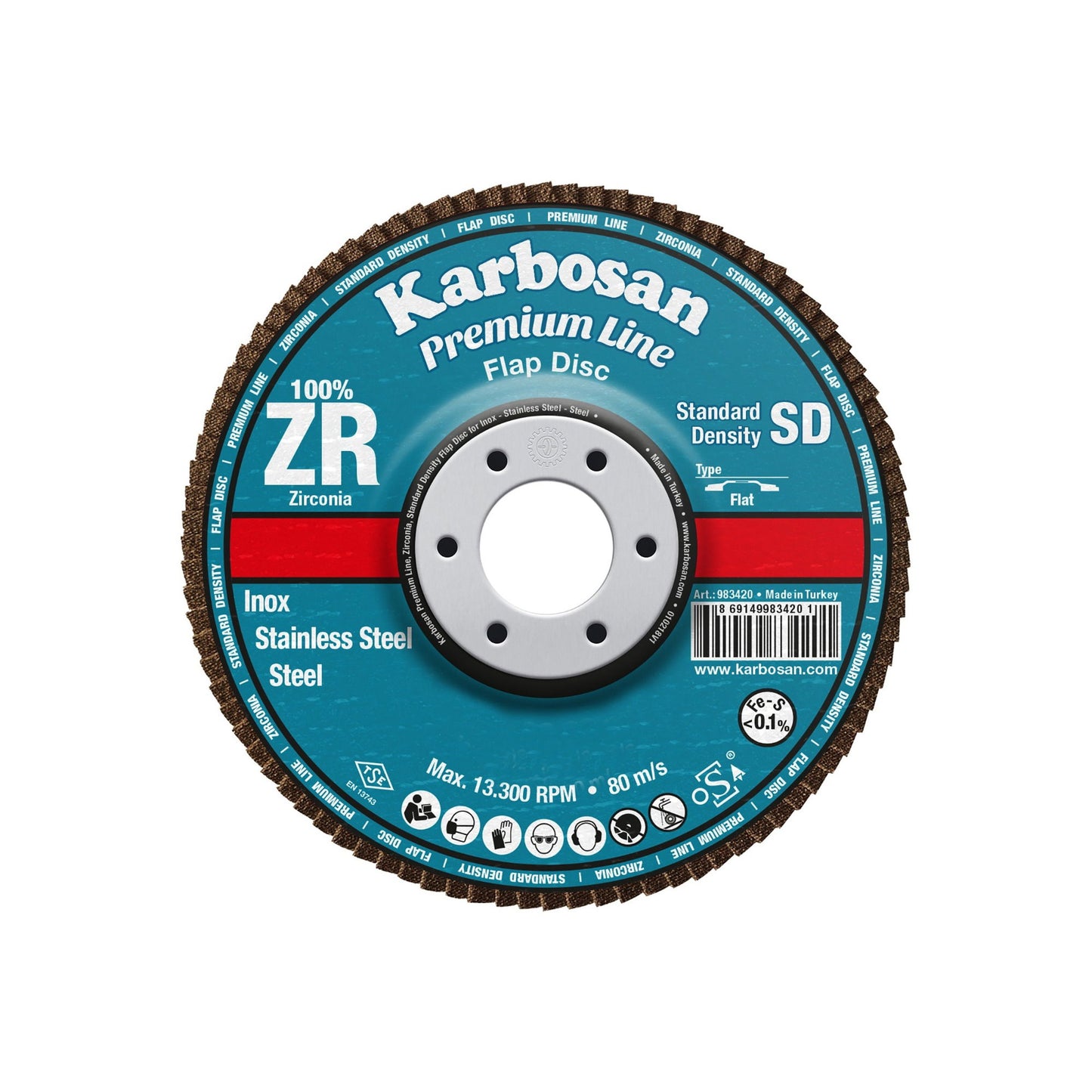 Karbosan 983450 Zirkonyum Flap Disk 115x22 40 Kum