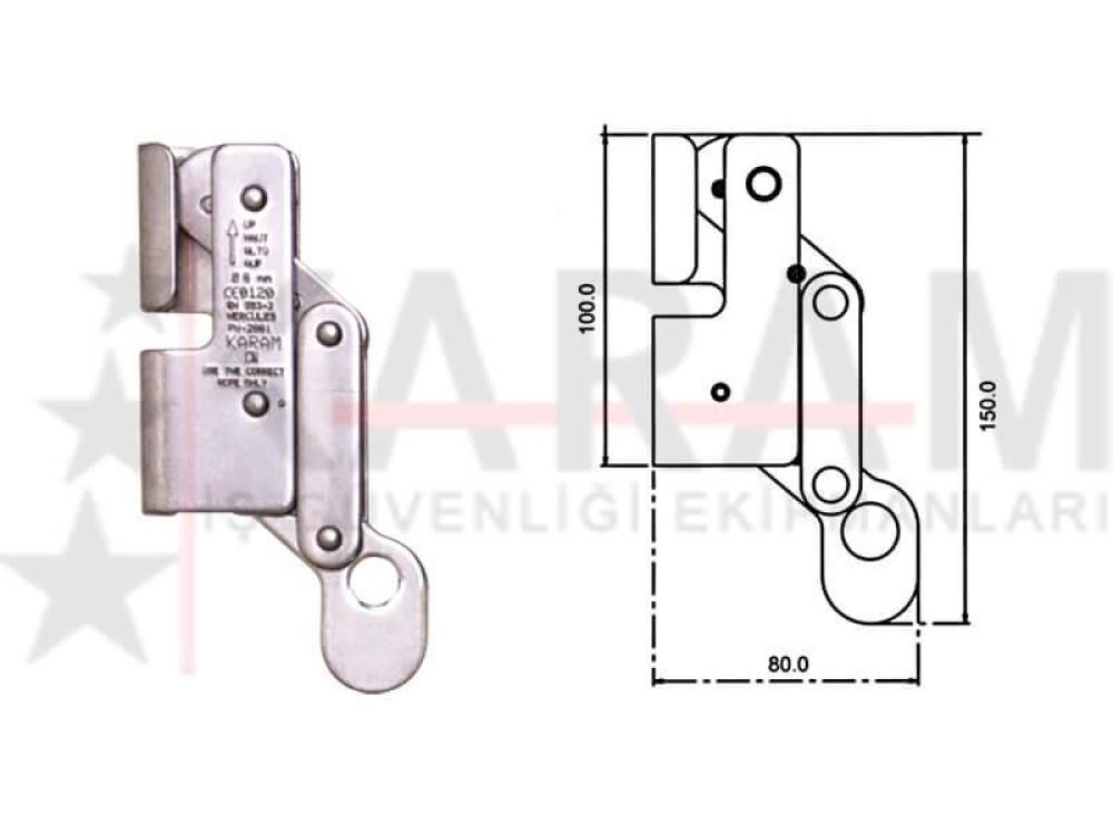 Kk02 Paslanmaz Çelik Halat Tutucu 15 Kn 8 Mm